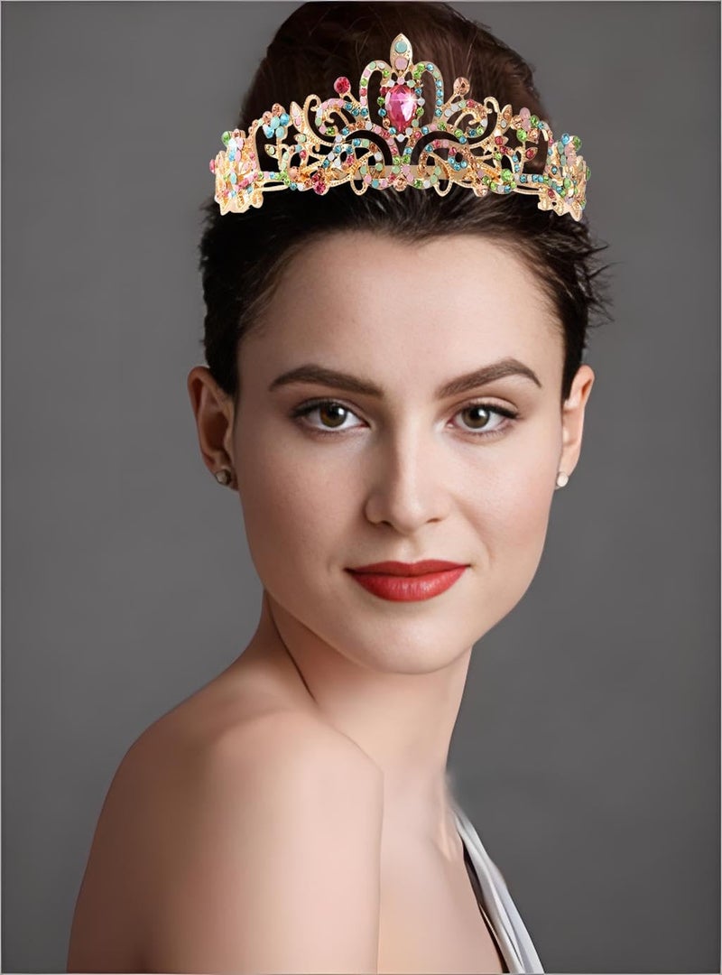 AXX Princess Crown for Women, Crystal Queen Tiaras for Girls Bridal Hair Accessories Gifts for Birthday Wedding Prom, Bridal Party, Pageant, Halloween Christmas Costume - Image 5